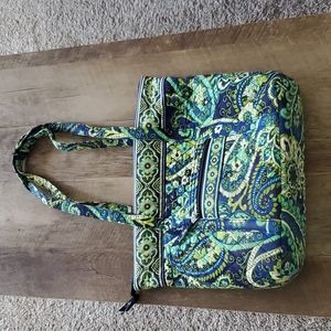Vera Bradley blue and green zipper tote